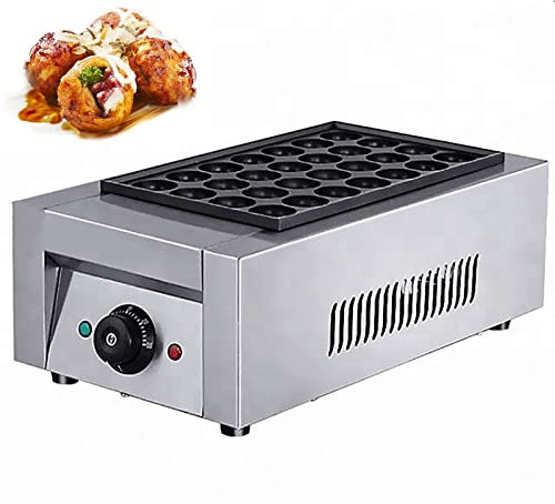 Takoyaki Maker, Electric Commercial 28 Pcs Japanese Octopus Fish Ball Griller Maker Antiadherente Grill Plate Cake Pancake Meatball Grilling Machine para huevos fritos Fried Steak Takoyaki Cake Pops