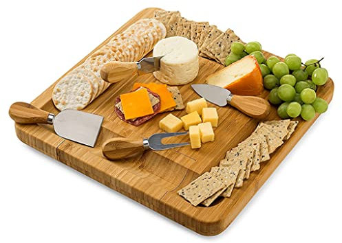 Spacieux Ensemble de planches de charcuterie personnalisées,plateau de collation aux fruits,planche à pain,nourriture occidentale,assiette à fromage Portable en plein air avec ensemble Multifonction