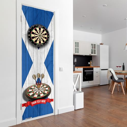 Scottish Saltire Flag Scotland Personalised Darts Wall/Door Banner - 193cm x 68cm