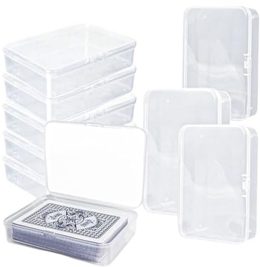 Dmnnlp 8Pcs Playing Card Case Set, Clear Plastic Playing Card Box, Card Storage Box for Game Business Bank Trading Cards and Mini Accessories (10.5x7.6x2.5cm)