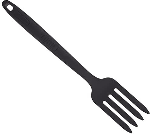 Fourchette à Pâtes en Silicone Noir, Ergonomique, Antiadhésive