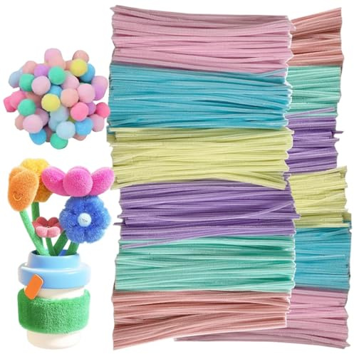Rörrensare för,Rörrenare för Twist Stick Multi-Color dekorationer | Fuzzy Craft Wire för Skolprojekt Barn Vuxna Buketter Djur Halloween Jul Födelsedag Heminredning