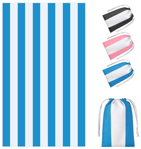 AOOWU Strandhandtuch 160 x 90 cm, Mikrofaser Badetuch, Strandtücher Leicht und Schnelltrocknend- Damen & Herren - Strapazierfähige und Saugstarke Badetücher für Strand, Schwimmen,Camping,Reise, Bad