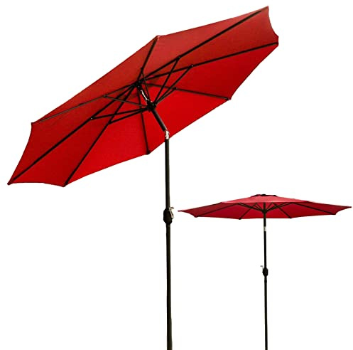 1PCS Garden Parasol Tilting Shade With 8 Sturdy Ribs Waterproof Protection Sun Umbrella, Ideal For Commercial And Residential Use, Sunshade Shelter
