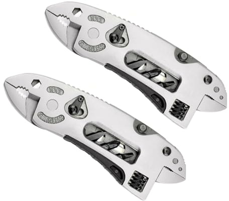 Gatuida 2 Stück Multifunktionale Outdoor Zangen Teiliges Tragbare Survival Werkzeug Zange mit Schraubenschlüssel Drahtschneider Spanner Kompakt und Vielseitig für Camping und Notfälle