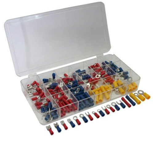 Kit 1200 Capicorda Preisolati Assortiti - 18 Formati: Maschio, Femmina, Forchetta, Occhiello e Giunti in Scatola Multisede