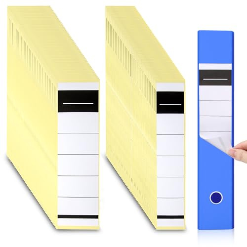 100 PCS Self Adhesive Labels, Two Sizes Lever Arch Folders Labels | (19 x 5.4 cm, 19 x 3.6 cm) Lever Arch Folders, Suitable for Offices, Libraries, and Archive Management
