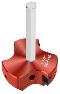 Herramienta escariadora de tubos de PVC de triple hoja para accesorios de programación 40/CPVC/ABS — Cuerpo de aleación de aluminio, eje de acero inoxidable, se adapta a portabrocas de 12 mm, 1/2
