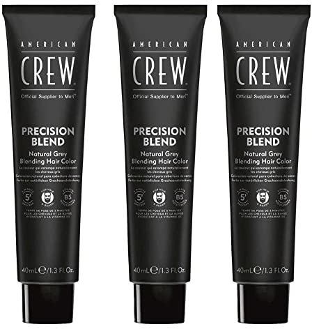American Crew Classic Precision Blend Tinte Gel Crema (Castaño Ceniza) - 3 Unidades x 40 ml (ACW0052)