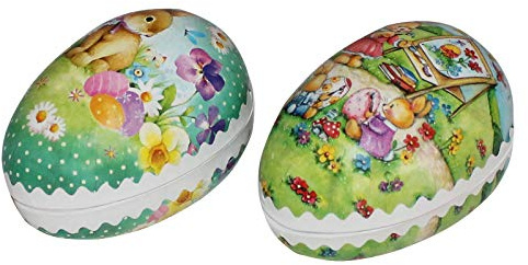 Nestler 2er Set Bilderostereier zum Befüllen 9 cm bunt Sortiert, Ostereier, Osterdekoration, Eier, Füllei, Pappei, Papposterei