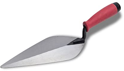 QLT By MARSHALLTOWN London Style Brick Trowel, 12 x 5 Inch, Soft Grip Handle, Masonry, BTSG12