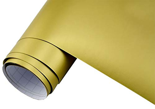 Neoxxim 7€/m2 Premium Auto Folie - Gold MATT 100 x 150 cm - blasenfrei Lackfolie Möbelfolie
