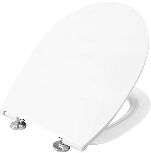 Cornat WC-Sitz Premium 5 - Superflaches Design - Pflegeleichter Duroplast - Quick up & Clean Funktion - Absenkautomatik - Bequeme Montage von oben / Toilettensitz / Klodeckel / KSPREMSC500