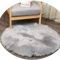 DQMEN Piel de Cordero Oveja/Sheepskin Rug Cordero, imitación mullida Alfombras imitación Piel sintética Deko Piel,para salón Dormitorio baño sofá Silla cojín (Gris, 90 X 90 CM)