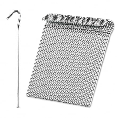 KEPLIN Steel Alloy Tent Pegs (50 Pack - 9 inch), Galvanised Ground Pegs, Rust Free & Durable Tent Support Metal Heavy Duty, Ideal Support for Camping, Beach, Garden Netting, Football Goal & Gazebo