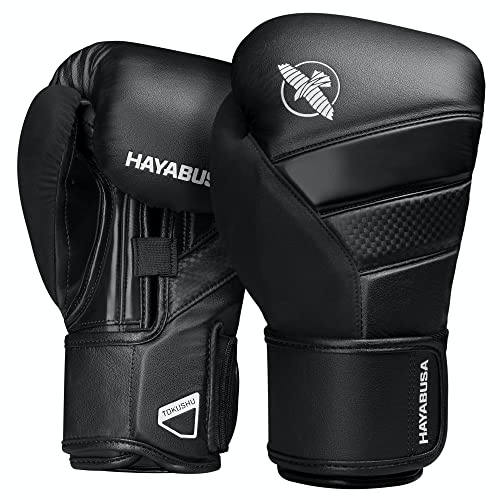 Hayabusa T3 Gants de Boxe pour Homme et Femme, Protection Poignets et articulations, Fermeture Auto-agrippante Double X, Rembourrage en Mousse 5 Couches – Noir, 340,2 g