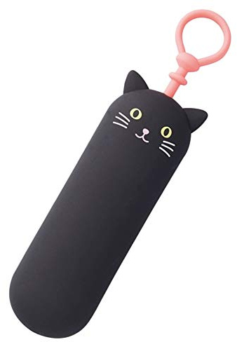 Lihit Lab A7785-3 Key Case, Slim, Black Cat