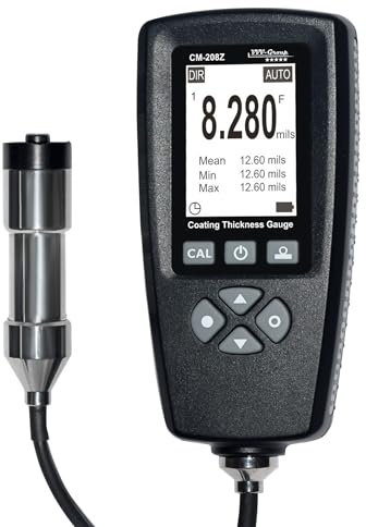Coating Thickness Gauge CM-208Z – 0–3000µm (0–120 mils), 0.001mil Resolution, External Probe, Fe/NFe Auto Detection, 2000 Data Storage, USB PC Software, Industrial Paint Thickness Meter