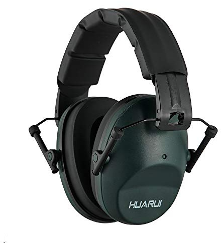 HUARUI Noise Cancelling Ear Muffs, Ear Protection Safety Earmuffs for Shooting, Noise Reduction for Adults Kids Autism Hearing Protection (Dark Green)