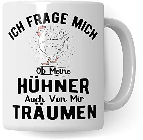 Pagma Druck Hühner Tasse lustig, Huhn Becher Geschenkidee, Hühner Geschenk Kaffeetasse für Hühnerhalter, Hühnerstall Spruch Bauernhof Haushuhn Hühnerhaltung Motiv Kaffeebecher
