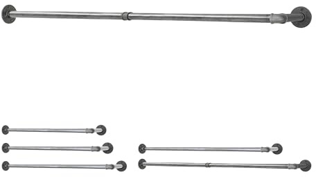 Natural Goods Berlin 1x Eckgarderobe Pipe GARD Corner | Temperguss Kleiderstange Decke Vintage Kleiderständer L-Form Wandmontage Kleiderschrank | Wasserrohre Fitting | DIY (B150 x T30cm, Industrial)