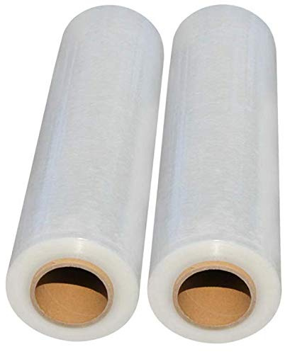 2 rouleaux de film étirable pour palettes d’emballage - Film de déménagement - 23 microns - Environ 1,5 kg par rouleau - Transparent