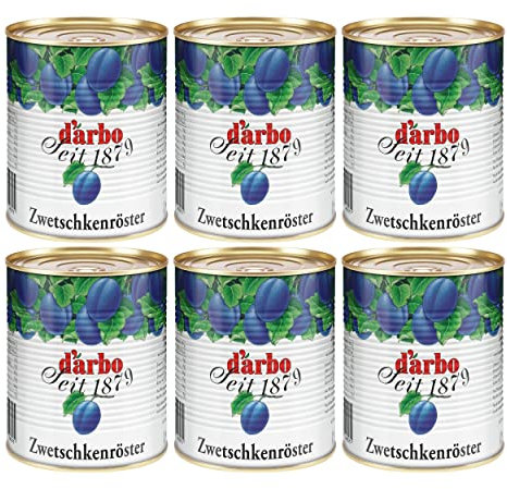 Food-United ZWETSCHKEN-RÖSTER 6x 880g Fruchtdessert aus Zwetschgen höchster Qualität original von DARBO traditionell österreichisch-böhmisch nach Familienrezept für Desserts