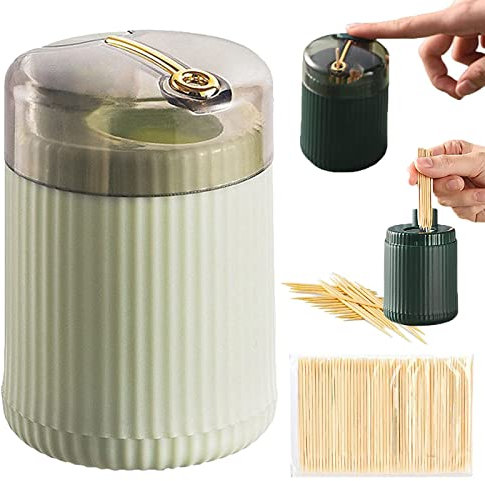 Zahnstocherspender, Kreativer Automatischer Zahnstocherspender, Automatischer Pop-Up-Zahnstocherspender, Kreative Bewegliche Zahnstocherhalter Praktischer Speicher FüR Heim Tabelle,KüChe (Hellgrün)