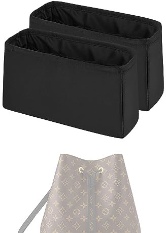 XYJG Seide Handtasche Einsatz Organisator für Neonoe MM 2022 Taschen, 1 Stück Luxuriöser Tasche Einsatz, Behalten Sie die Form der Tasche bei (Schwarz, Neonoe MM 2022)