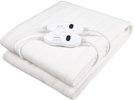 Max Star Calienta Camas Electrico Doble 160 x 140cm 3 Niveles de Calor 60W Proteccion sobre-Calentamiento Apto para Lavadoras Cubre Colchon Manta Electrica Grande (Doble 160 x 140cm)