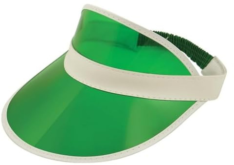FNA FASHIONS Neon Nostalgia: Unisex Retro 80s Sun Visor Hat - Vibrant Colors for a Stylish Throwback Look (UK, Alpha, One Size, Green)