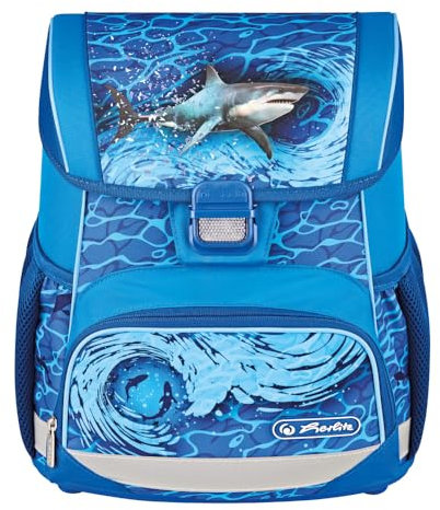 Herlitz Unisex Kinder Loop Blue Shark Schulranzen, Multicoloured