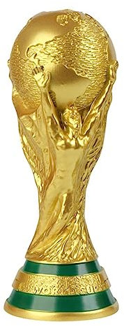 Yiwoop World Cup Trophy Replica Resin Football Collectibles Sports Fan Trophies Gold Bedroom Office Desktop Decorations 14.1in