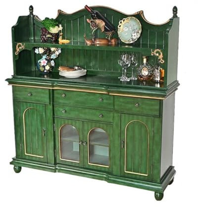 EINES Sideboard-Buffetschrank Landhaus Sideboard Massivholz Hochschrank Wand Küchenregal Weinschrank Retro Schrank Möbel Küchenbuffet-Aufbewahrungsschrank