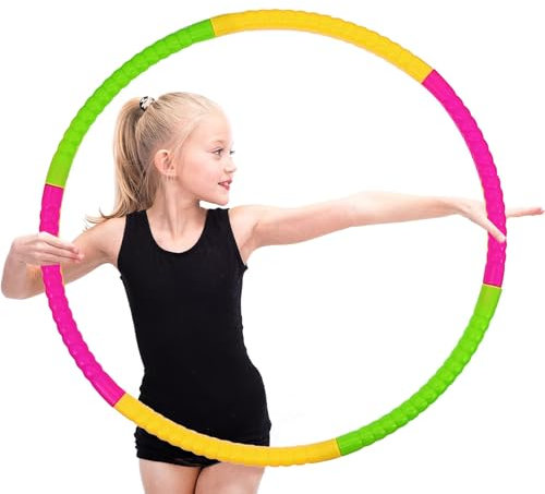 Hula Hoop para Niños,Hula Hoop Desmontable,Hula Hoop Fitness Niños,Aro de Fitness Desmontable,6 Secciones Hula Hoop,Aro de Ejercicio Físico Ajustable para Gimnasia, Baile, Juegos,Entrenamiento