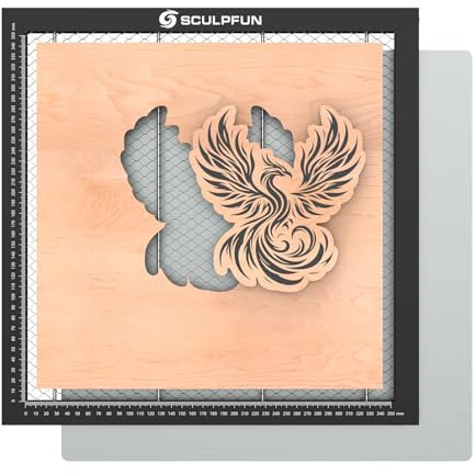SCULPFUN Table de travail laser en nid d'abeille 400 x 400 mm Lit laser en nid d'abeille pour CO2 ou diodes Gravure laser et machine de découpe Accessoires de gravure laser Dissipation rapide de la