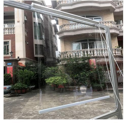 Transparente Wasserdichte Rollläden,Seitenzugrollos, PVC Trennvorhänge,0,5mm Pvc Trennwand Regenvorhänge,Wärmeisoliert,Staubdicht,Regenfester,Sonnenschutz,Für Garten,Terrasse(W145*H220cm/W57.08*H86.61