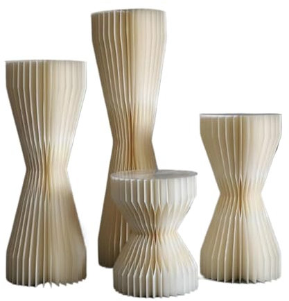 Alzate for torte, tavolo da dessert, vaso da pavimento pieghevole, centrotavola for feste di compleanno in cartone, piedistallo for display con colonna romana, supporto for piombo da strada geometrico