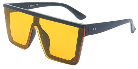 FOURCHEN Square Oversized Sunglasses for Women Men Fashion Flat Top Big Frame Shades