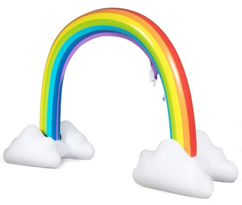 ifundom Inflatable Rainbow Water Spray Arch Outdoor Summer Toy for Boys and Girls Playing Water Sprinkler in Garden Lawn
