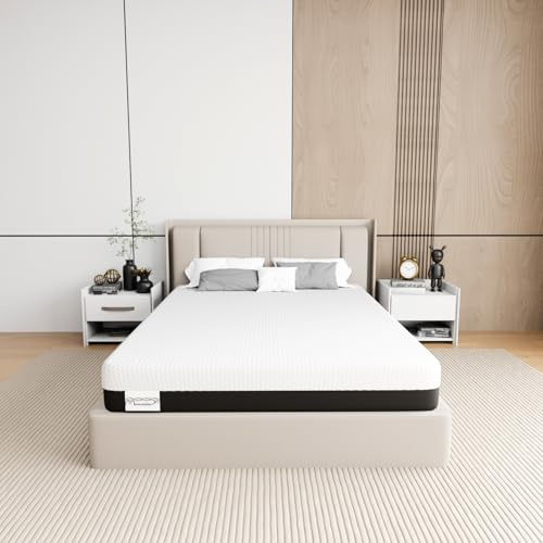 Memory Matratzen Colchón 140x200cm de 20 cm de altura, colchón de espuma viscoelástica con gel, colchón de espuma fría de 7 zonas de confort, nivel de rigidez H2 y H3, colchón matrimonial