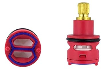 Mischbatterie Kartusche, Ersatzventilkartuschen, Wasserhahnkartusche aus Keramik, 22 mm, inneres Steuerhahnventil, Keramikscheibenkartusche, Wasserhahn for Badezimmer, Dusche, Mischbatterie, Rot