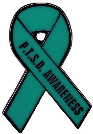 PTBS -Sensibilisierung Brosche Sensibilisierung Ribbon Email Revers Pin Bewusstsein Ribbon Abzeichen Uniformkleidung Dekoration Mode Schmuck Geschenk für Mädchen Frauen Krankenschwester Arzt