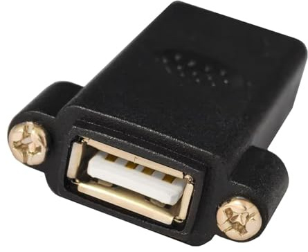 Illkjasfc USB 2.0 Buchse auf Buchse Stecker Adapter USB 2.0 Koppler Gender Changer Extender Converters Panel Kabel Loch Expander Einfache Installation USB