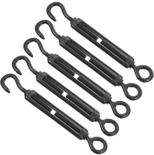 MAGICLULU 5 Pezzi Tenditore Vite per Cavo in Acciaio Inossidabile Nero Finitura Elettrofosfatazione Regolabile per Tensione Cavi e Fili Uso Domestico e Industriale