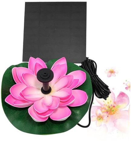 HIAKDOFT 1pezzi Pompa Fontana Solare Galleggiante Forma Fiore Per Giardino e Specchio D'acqua Spruzzo Acqua Senza Batterie Design Chic Zen Facile Da Pulire