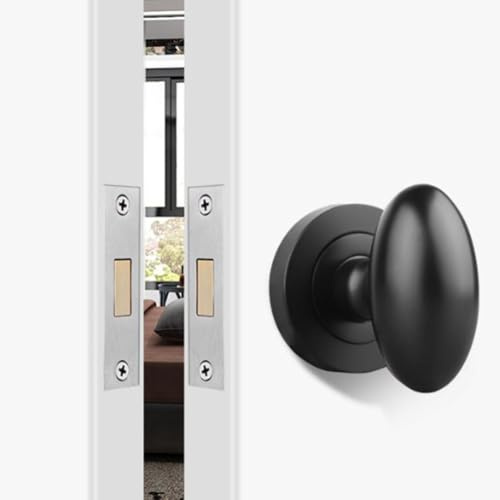 Homeponnew Serratura a scomparsa per porte interne, maniglia push-pull su un lato con meccanismo di chiusura senza chiave, in lega di zinco, adatta per porte di 35-45 mm di spessore, ignifugo