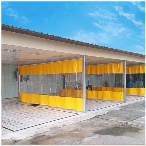 Rideaux pour Aires de Lavage, Rideaux de Patio en Vinyle Transparent, Rideaux de séparation industriels extérieurs pour entrepôts et Aires de Lavage, Solution de cloisonnement d'espace (4,5