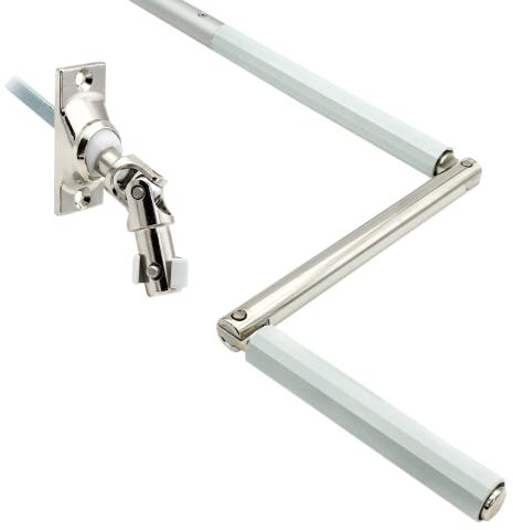 rolllra Kurbelstange mit Gelenklagerplatte (52x22mm, 45°) (Silber eloxiert, 120 cm)