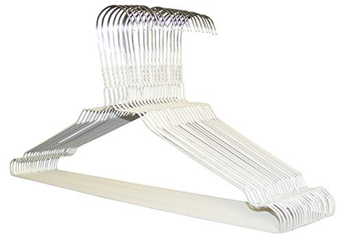 Drahtbügel von KleinesKaufhaus24 - Top Qualität aus hochwertiger Zink- und farbiger Pulverbeschichtung - Hochwertige Drahtkleiderbügel für Sie und Ihn (100, weiss)